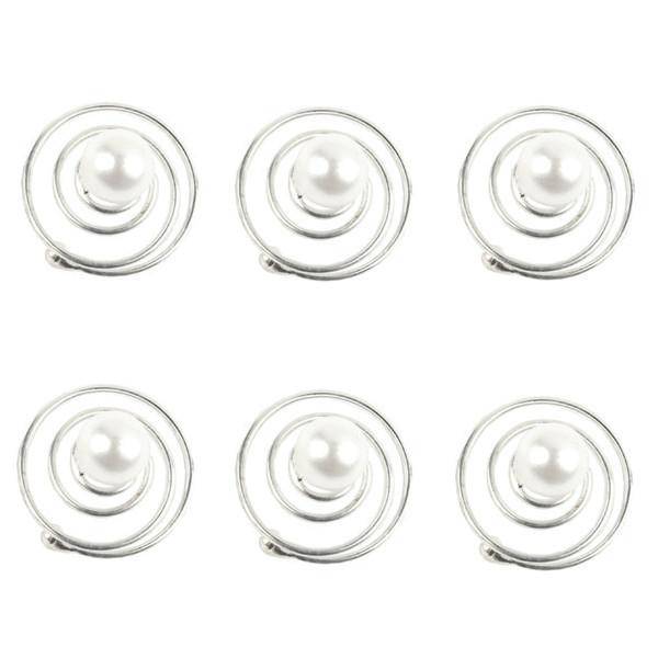 Hårspiral  med pärla 6 st